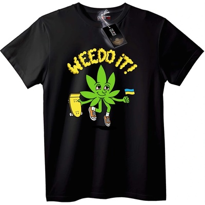 NOONEBRAND Тениска Weedo It! Канабис Скейт - S, Black