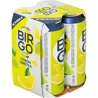 Birgo Nealko citron-limetka 4 x 0,5 l (plech)