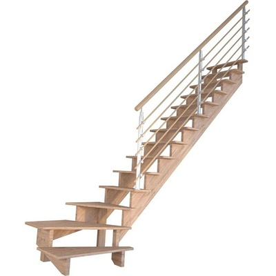 StarWood Schody Lindos Pro dubové pravé 100cm otevřené design. dřev. zábradlí