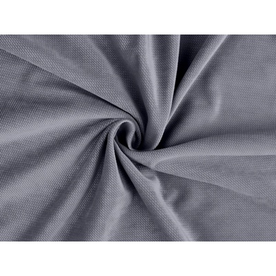 Velvet / samet strukturovaný jednobarevný, střední, 12 šedá