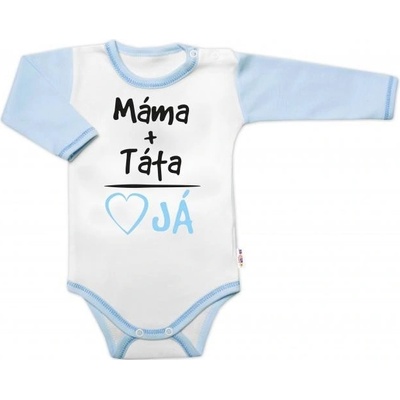 Body dlhý rukáv s vtipným textom Baby Nellys Máma+Táta chalan