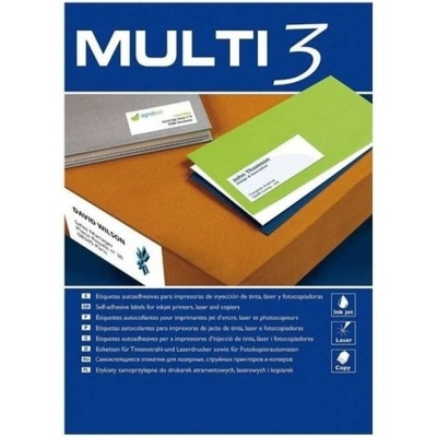 MULTI 3 Етикети за принтер MULTI 3 Бял прав 100 Листи 70 x 25, 4 mm (8410782047025)