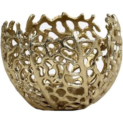 Zlatý antik kovový svícen na čajovou svíčku Sabela - Ø 12*10cm - Light & Living