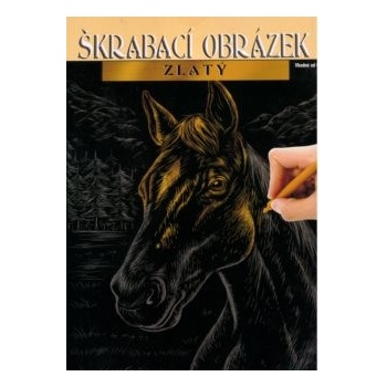 Artlover Škrabací obrázek zlatý Kůň