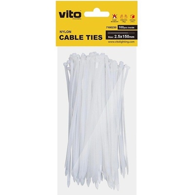 VITO Кабелни превръзки 2.5/150 бели - vito (7100230)