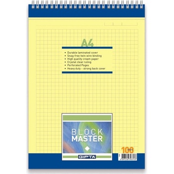 GIPTA Block Master Пад, А4, жълт, широки редове, микроперфор (1570350016)