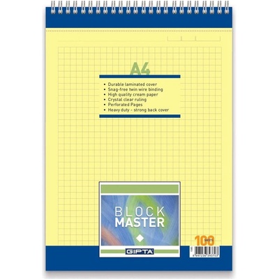 GIPTA Block Master Пад, А4, жълт, широки редове, микроперфор (1570350016)