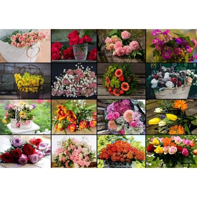 Grafika Koláž kytice 1500 dílků