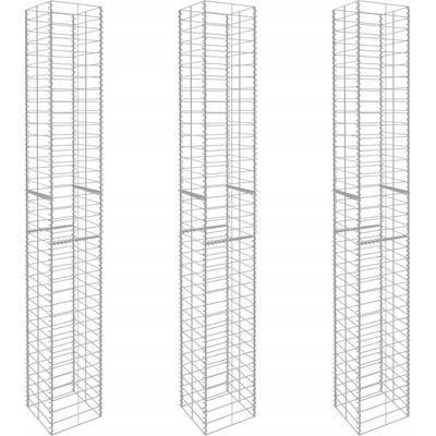 zahrada-XL Gabionové koše 3 ks pozinkovaná ocel 25 x 25 x 197 cm