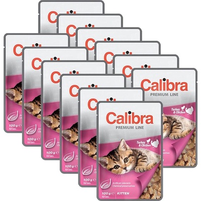 Calibra Котка Котенце пилешки и пуешки парчета в сос 12 x 100 г
