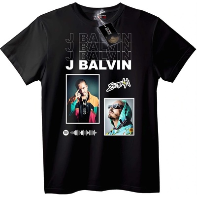 NOONEBRAND Тениска J Balvin Музика - S, Black