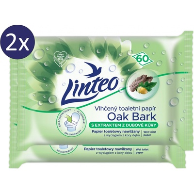 LINTEO Vlhčený s extraktom z dubovej kôry 2 × 60 ks