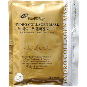 Purederm 25бр. Колагенова маска за лице с злато PUREDERM Hydro Collagen Mask Gold 25pcs 375 g