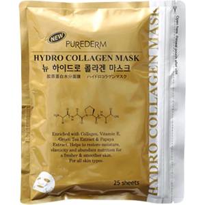 Purederm 25бр. Колагенова маска за лице с злато PUREDERM Hydro Collagen Mask Gold 25pcs 375 g
