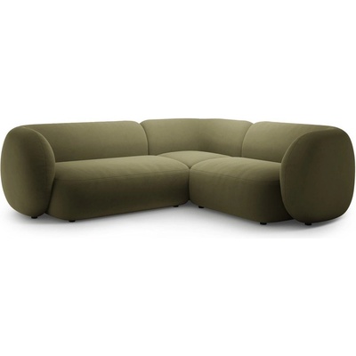 Micadoni Зелен кадифен ъглов диван (десен ъгъл/L форма) Kate - Micadoni (MIC_RC_L_44_F1_KATE3)