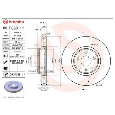 Brzdový kotúč BREMBO 09.D058.11