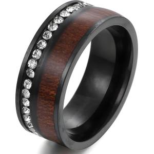 HARAHU Пръстен TR-17033 - Черен / Кафяв / 57mm KP17033