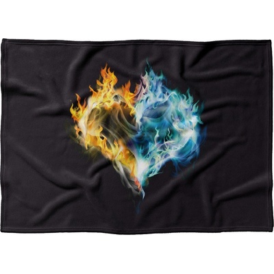 Impar fleece deka Ohnivé srdce Podšití beránkem NE 150x120