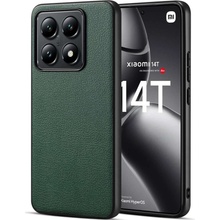 Lenuo TPU leather kryt pro Xiaomi 14T tmavě zelená