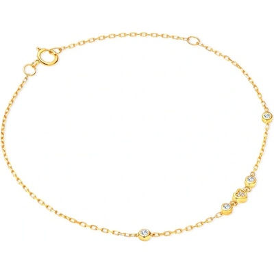 SAVICKI Гривна със сърце Savicki: злато. диаманти