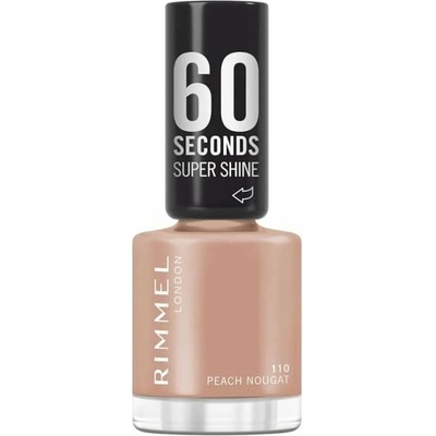 Rimmel London RIMMEL Super Shine 60 Seconds lak na nehty 110 Peach Nougat 8 ml, 110 Peach N.