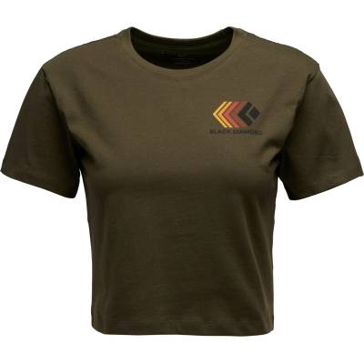 Black Diamond Дамска тениска Black Diamond Women's Faded Crop S/S Tee T-shirt - Dark Moss (916-1333-0714)
