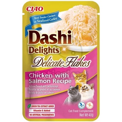 Inaba Foods Dashi Delights Delicate Flakes мокра храна за котки - пилешко със сьомга 40 г