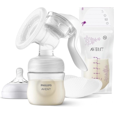 Philips Ръчна помпа за изцежане Philips Avent - Natural Motion, с 5 броя пликове за кърма (00A.0671.001)