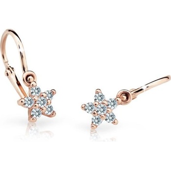 Danfil detské náušnice hviezdičky C2118 zo ružového zlata white brizura