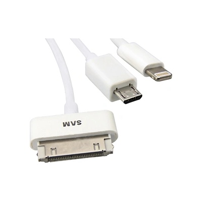 Trendy8 Захранващ и/или синхронизиращ кабел за iPad, iPhone, Samsung и други устройства - Trendy8 4in1 (30 см. )