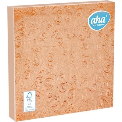 Aha papírové ubrousky 3V 15ks Ražené růžové 33x33cm