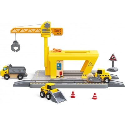 Hape Игрален комплект Hape - Железопътна товарна рампа (H3878)