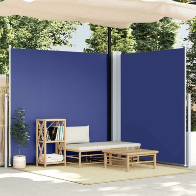 vidaXL Zatahovací boční markýza modrá 200 x 600 cm