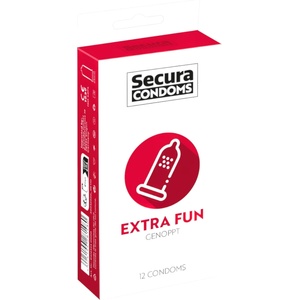 Secura Extra Fun - презервативи с релефни точки - 53мм - 12 броя - desirel