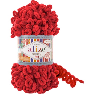 Alize příze Puffy Fine 106 červená