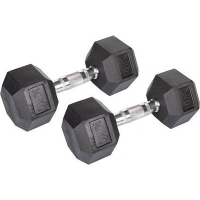 Hex Rubber Dumbbell činka 1 pár hmotnost 12,5 kg