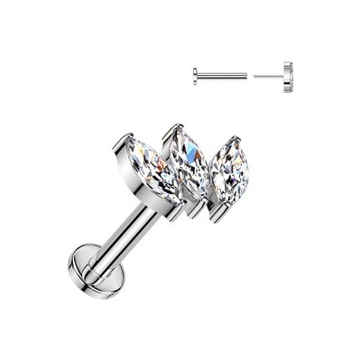 Šperky4U Piercing do brady PUSH IN labreta TITAN TIT1625