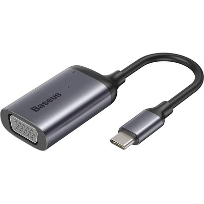 Baseus Enjoyment USB-C to VGA + USB-C PD Hub - USB-C хъб за свързване от USB-C към VGA и USB-C PD порт (тъмносив)