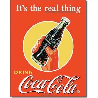 Plechová cedule COKE Real Thing - Bottle