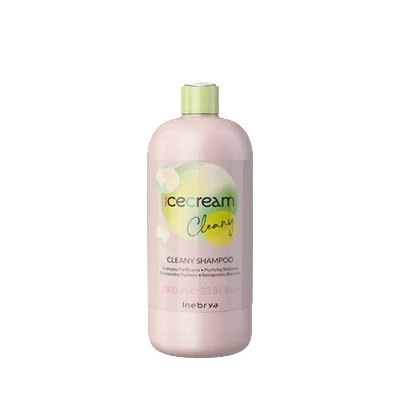 Inebrya Ice Cream Cleany Cleany Shampoo почистващ шампоан, подходящ за чувствителна и опъната кожа 1000 мл
