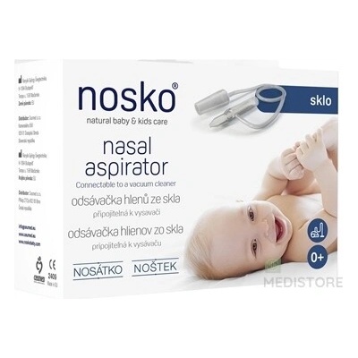 Nosko Odsávačka hlienov Sklo plastová so sklenenou hlavicou