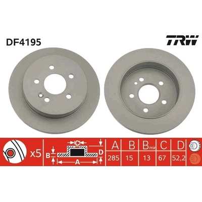 Brzdový kotúč TRW DF4195