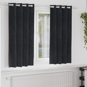 Pure Line Home Кадифени завеси в цвят черен с метални халки, 2 бр. , 140 x 175 см - zalegloto - 55,94 лв