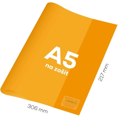 Obal na zošit A5 pvc Neon Color transparentný oranžový