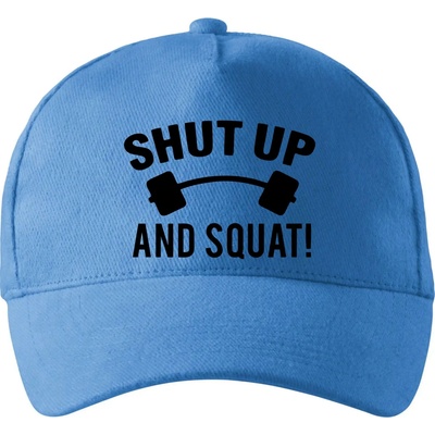 Shut up and squat so zahnutým šiltom a mosaznou sponou Svetlomodrá