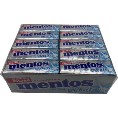 Mentos Дъвки без захар Mentos Peppermint бяла кашон 40 x 13, 5 g