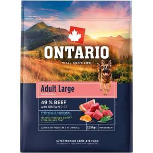 ONTARIO Adult Large Beef & Brown Rice 2, 25 кг