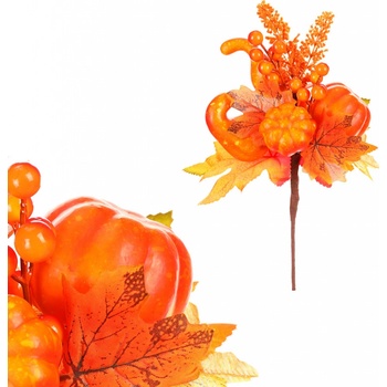 Jesenná umelá vetva Tekvička a bobule, 30 cm