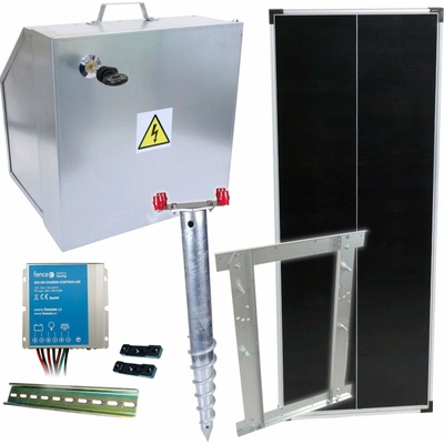 Basic sada solárného ohradníka - Kompletná bezpečnostná schránka + konzola a solární panel 100 W