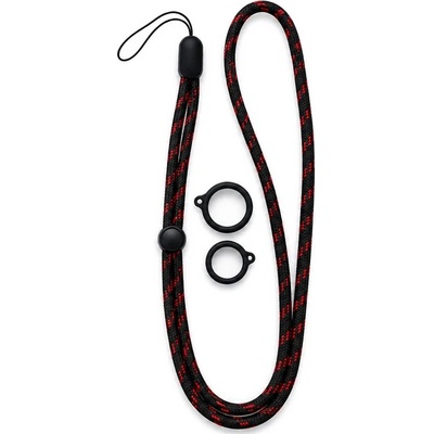 Snúrka na krk Microcig s 2 silikonovými kroužky black/red